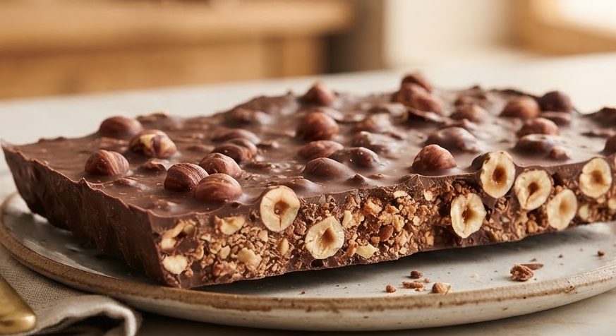 Hazelnut Praline Slab — detail view