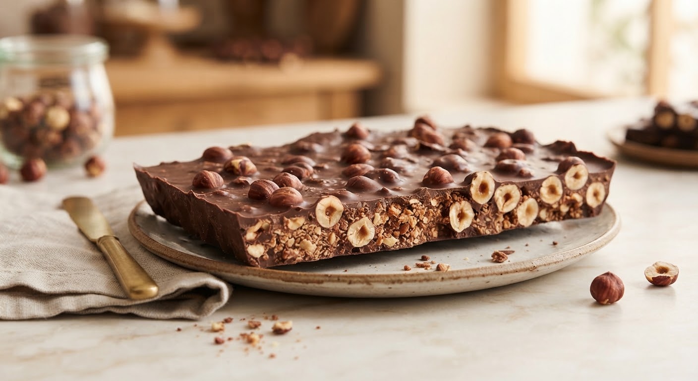 Hazelnut Praline Slab — Whole roasted hazelnut praline