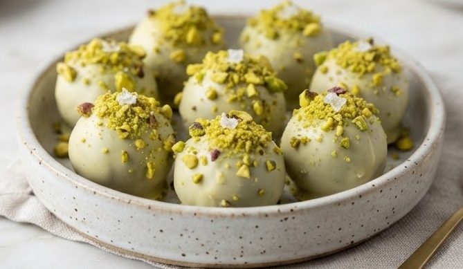 Pistachio Truffles — alternate view